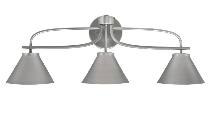 Cavella 3 Light Bath Bar in Graphite with Cone Shades - Image 1