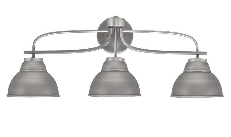 Cavella 3-Light Bath Bar in Graphite with Double Bubble Shades - Image 1