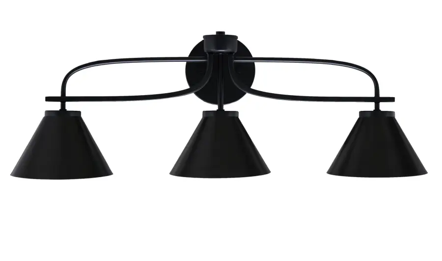 Cavella 3 Light Bath Bar in Matte Black - Image 1