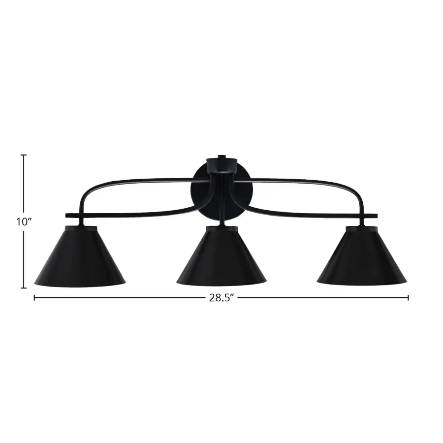 Cavella 3 Light Bath Bar in Matte Black - Image 2
