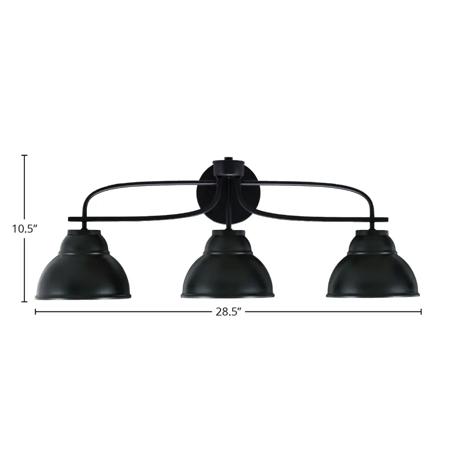 Cavella 3-Light Bath Bar in Matte Black - Image 2