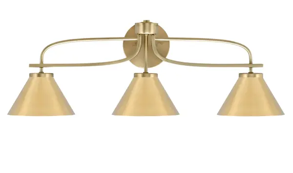 Cavella 3-Light Bath Bar in New Age Brass - Image 1