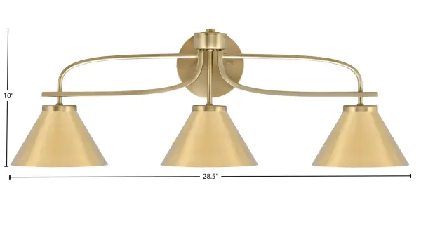 Cavella 3-Light Bath Bar in New Age Brass - Image 2
