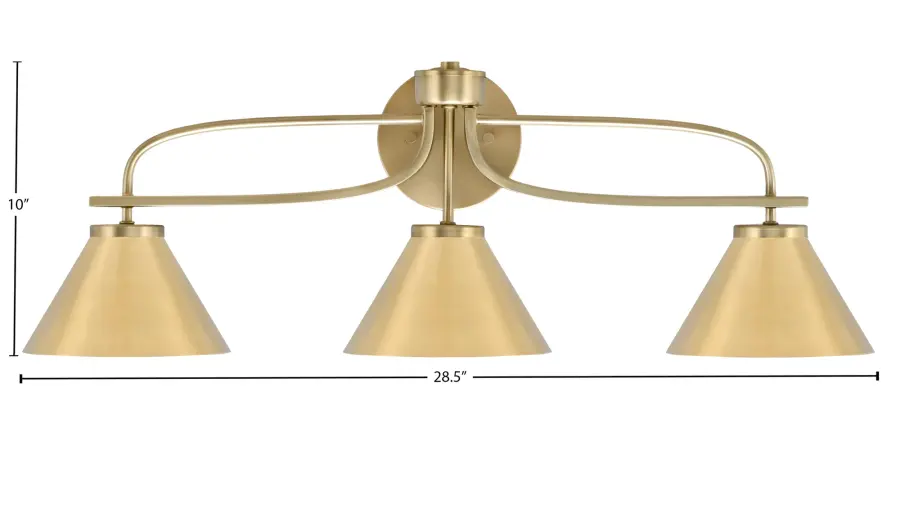 Cavella 3-Light Bath Bar in New Age Brass - Image 2
