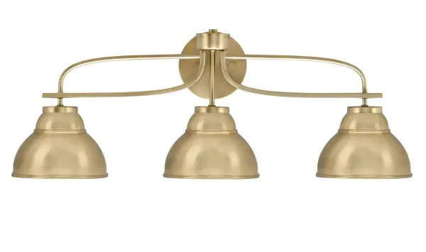 Cavella 3-Light Bath Bar in New Age Brass - Image 1