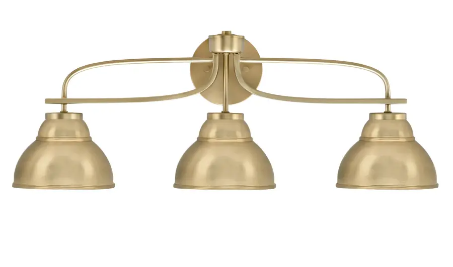 Cavella 3-Light Bath Bar in New Age Brass - Image 1