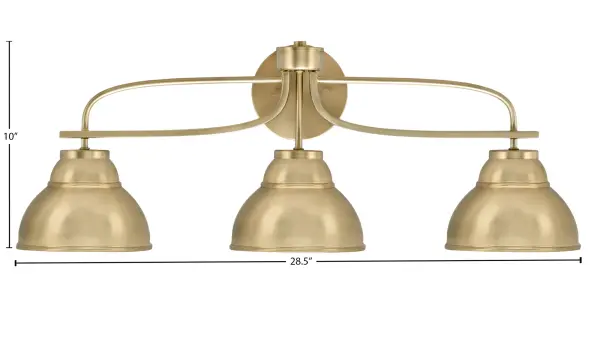 Cavella 3-Light Bath Bar in New Age Brass - Image 2