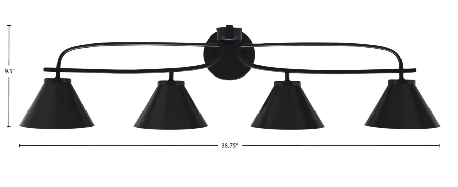 Cavella 4 Light Bath Bar in Matte Black - Image 2