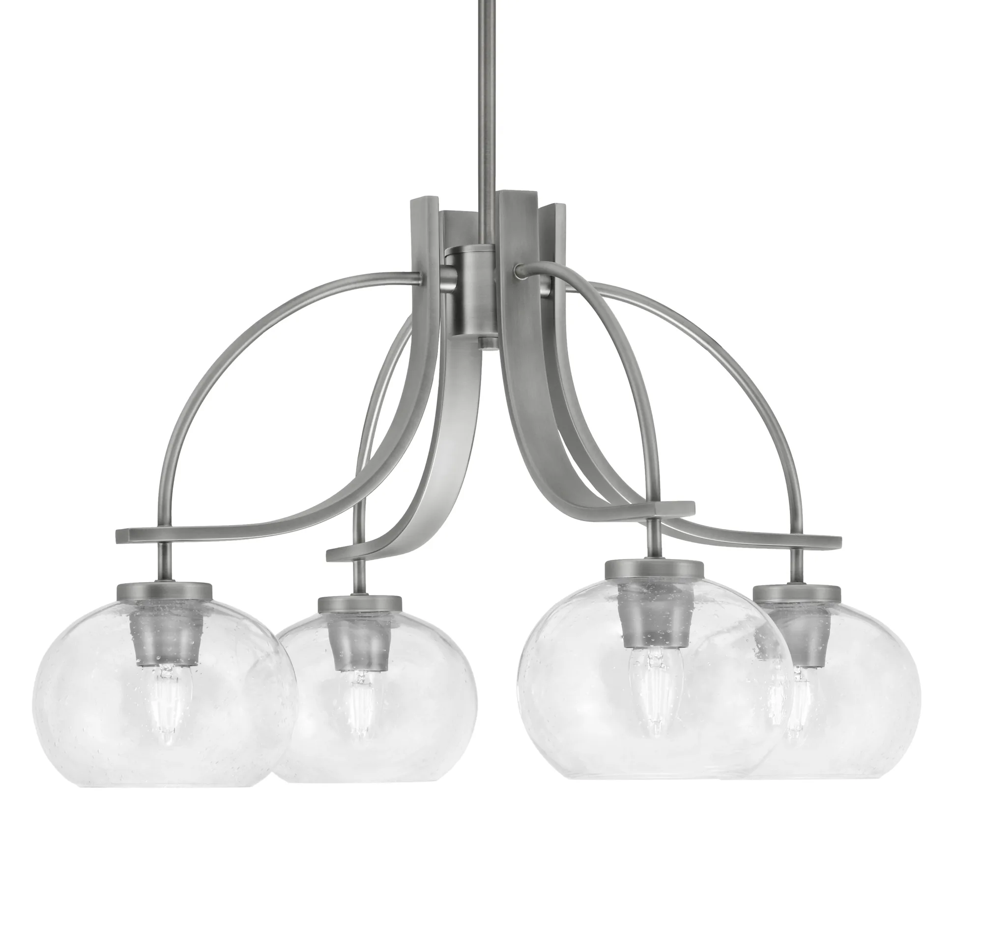Cavella 4-Light Downlight Chandelier with Clear Bubble Glass