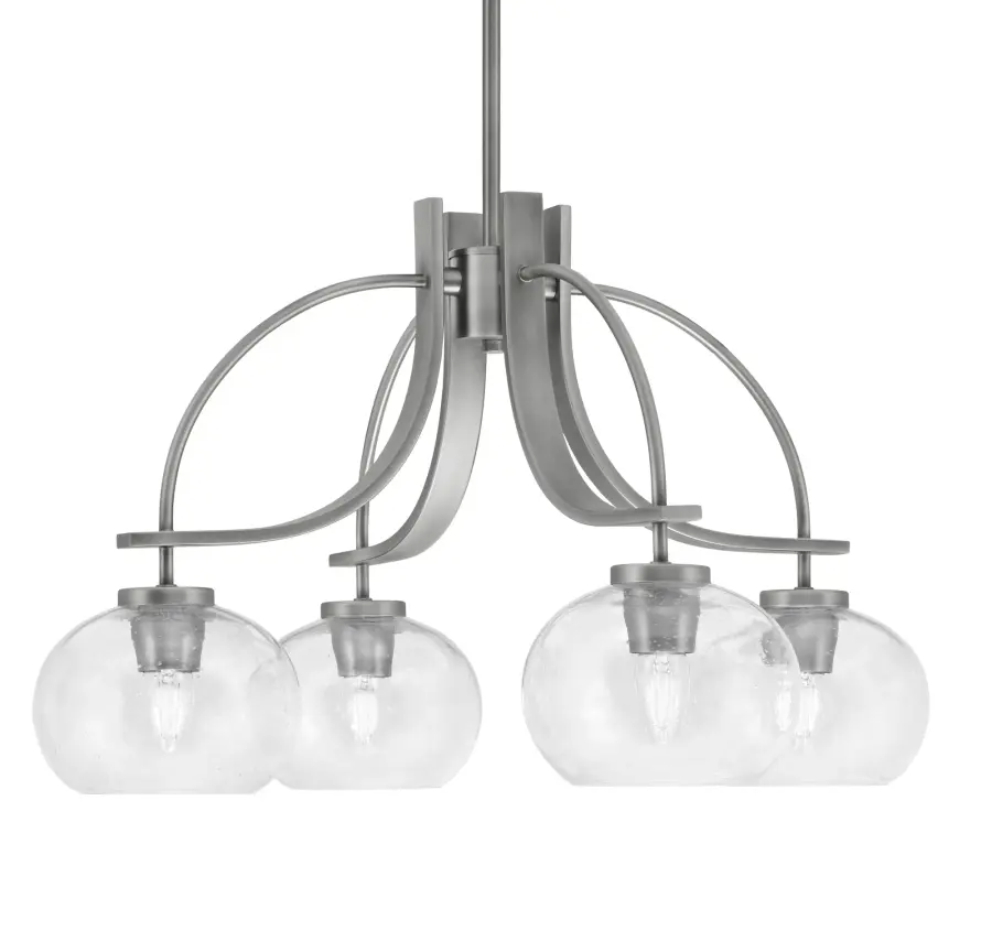Cavella 4-Light Downlight Chandelier with Clear Bubble Glass - Image 1