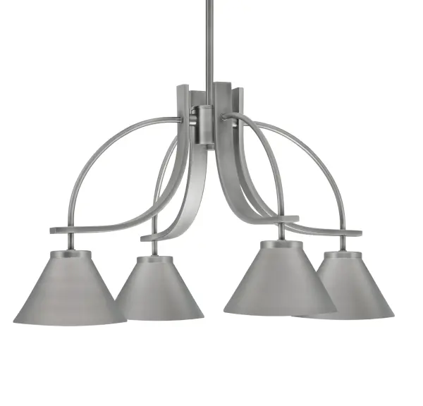 Cavella 4-Light Downlight Chandelier in Graphite with Cone Shades - Image 1