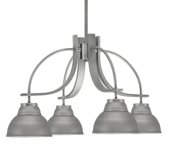 Cavella 4-Light Downlight Chandelier in Graphite with Double Bubble Shades - Image 1