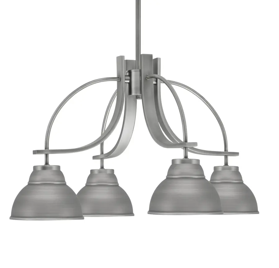 Cavella 4-Light Downlight Chandelier in Graphite with Double Bubble Shades - Image 1