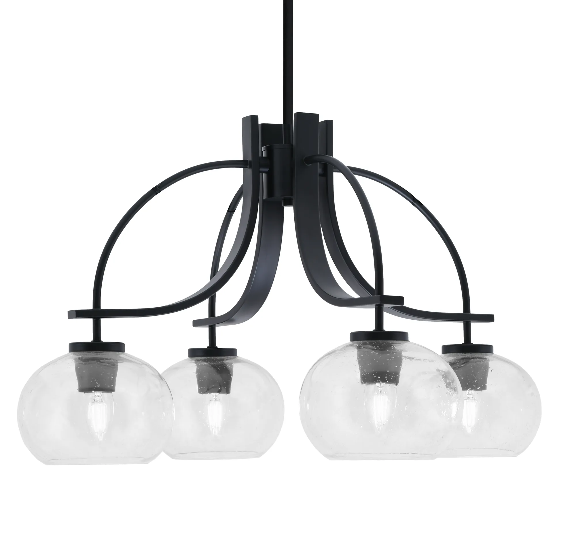 Cavella 4-Light Downlight Chandelier with Clear Bubble Glass