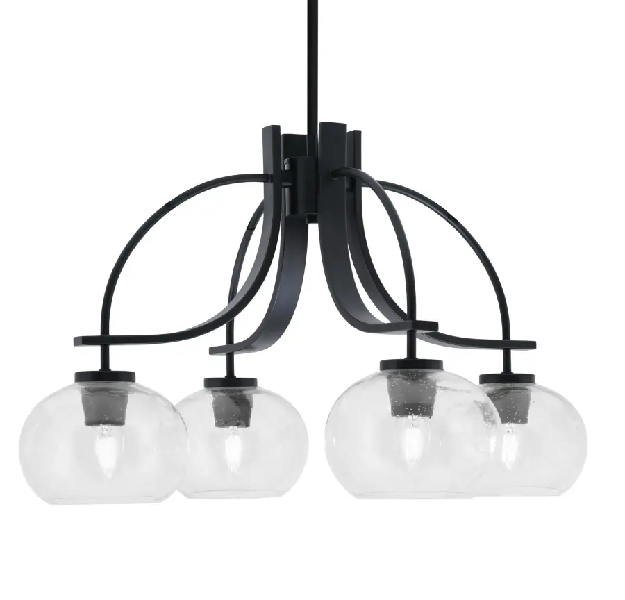 Cavella 4-Light Downlight Chandelier with Clear Bubble Glass - Image 1