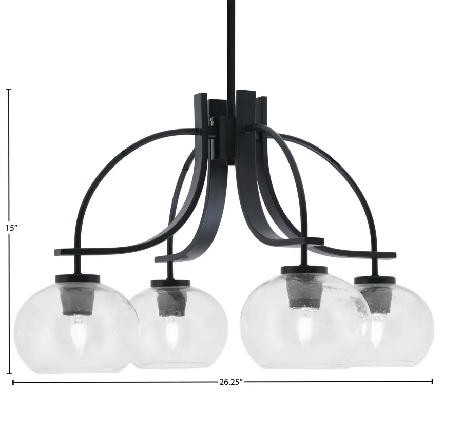 Cavella 4-Light Downlight Chandelier with Clear Bubble Glass - Image 2