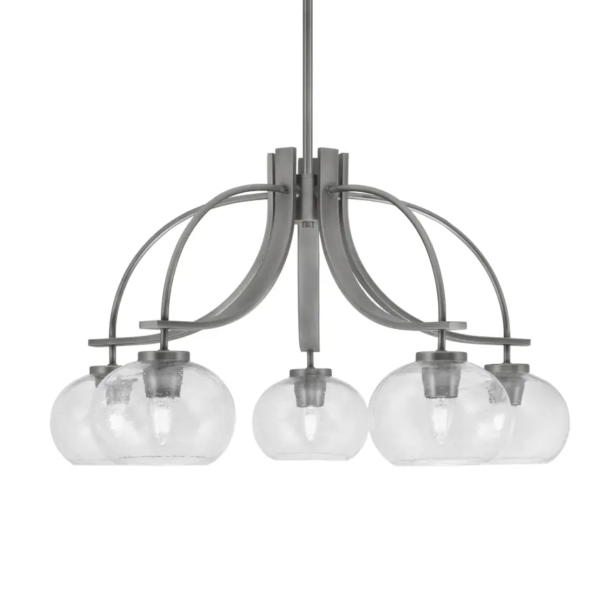 Cavella 5-Light Downlight Chandelier with Clear Bubble Glass - Image 1