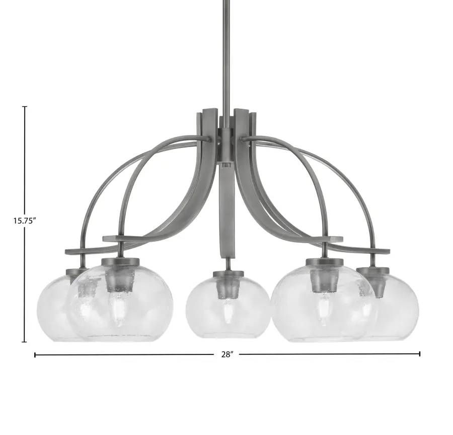 Cavella 5-Light Downlight Chandelier with Clear Bubble Glass - Image 2