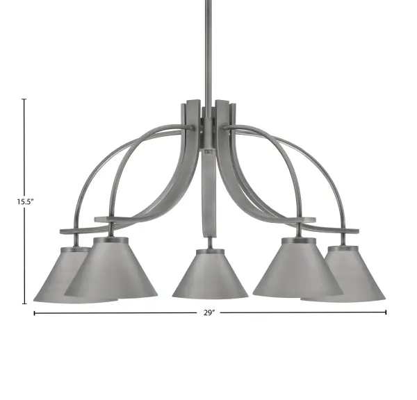 Cavella 5-Light Downlight Chandelier in Graphite - Image 2
