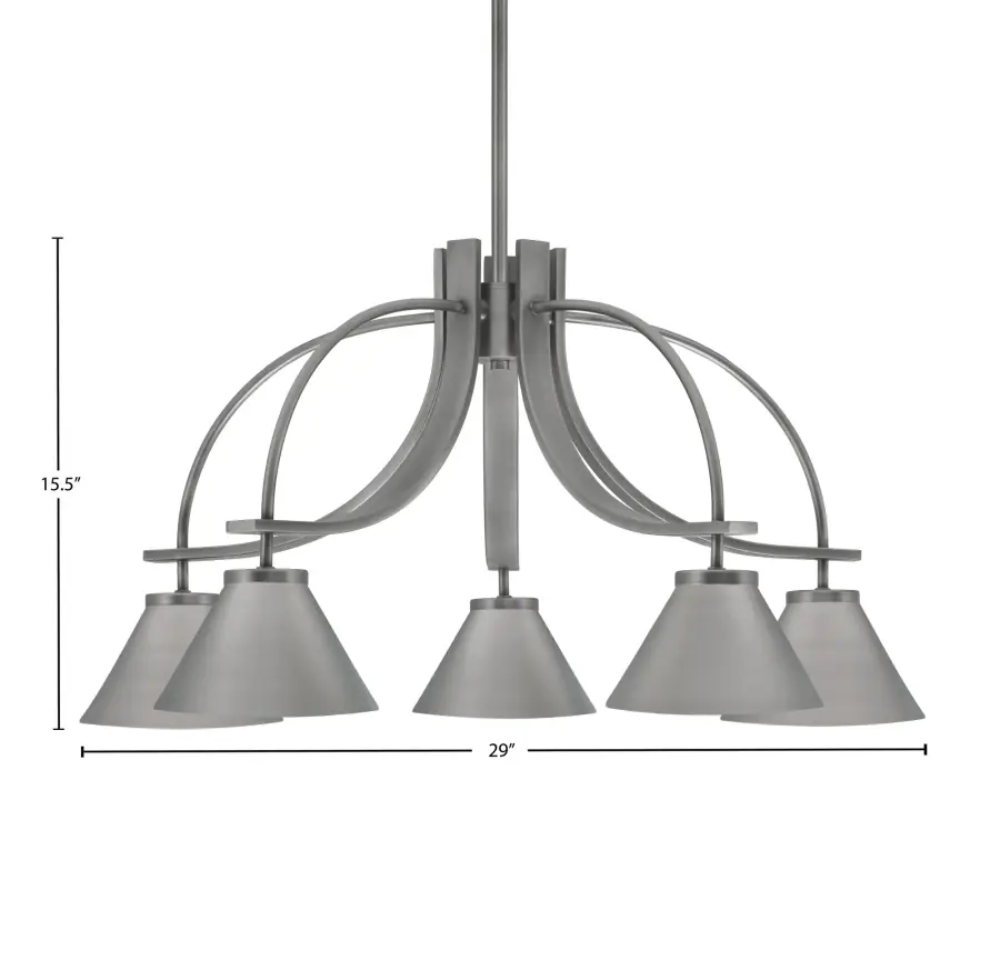 Cavella 5-Light Downlight Chandelier in Graphite - Image 2