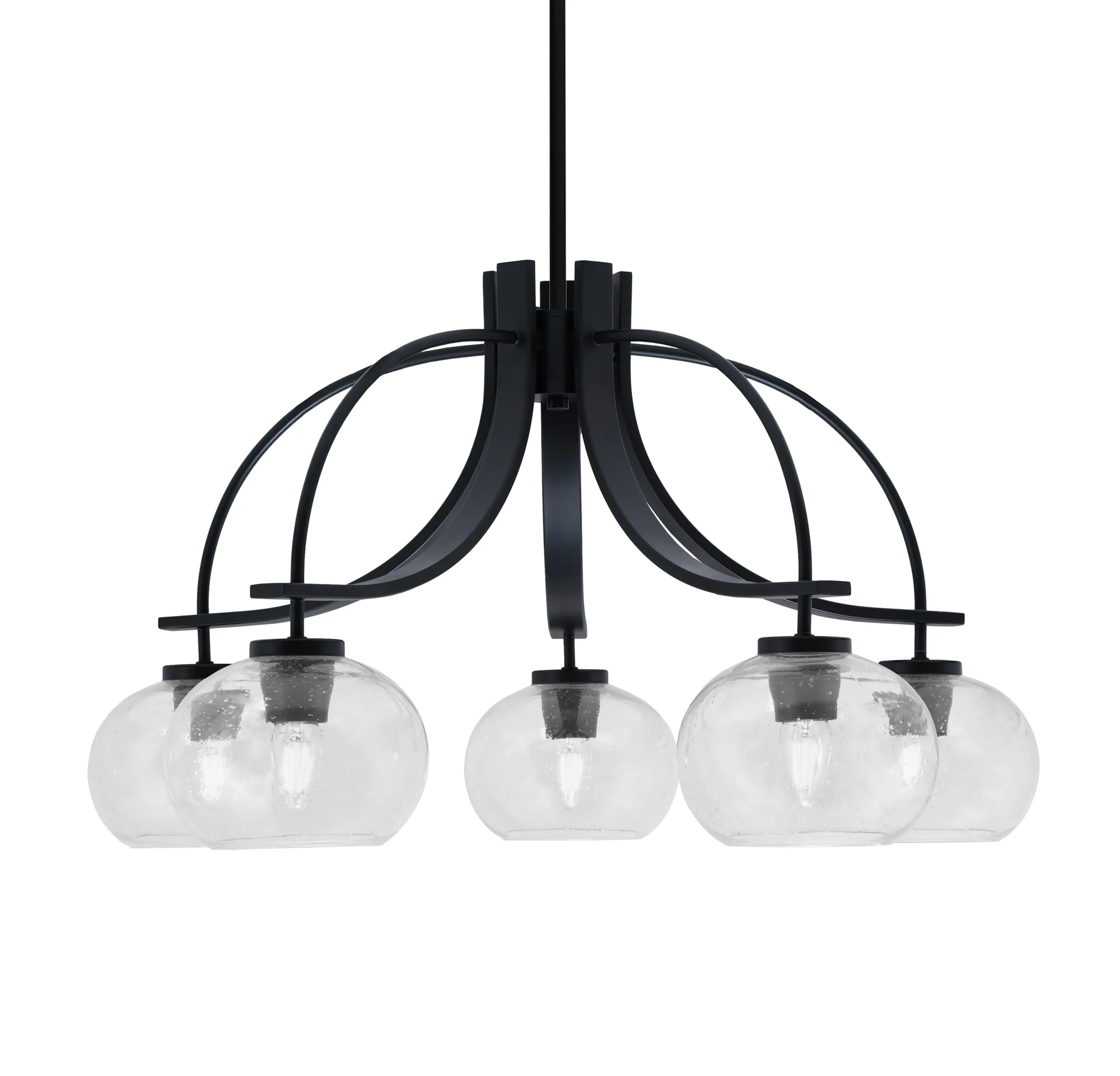 Cavella 5-Light Downlight Chandelier with Clear Bubble Glass