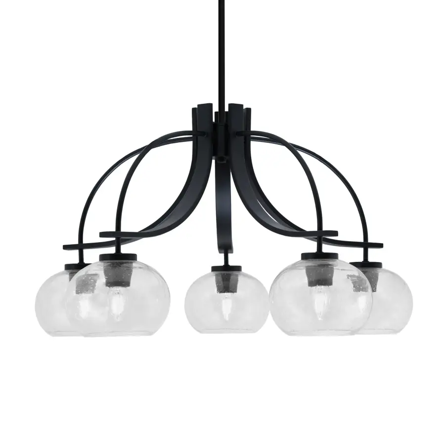 Cavella 5-Light Downlight Chandelier with Clear Bubble Glass - Image 1