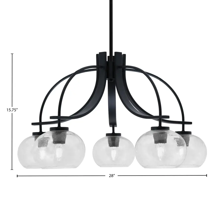 Cavella 5-Light Downlight Chandelier with Clear Bubble Glass - Image 2