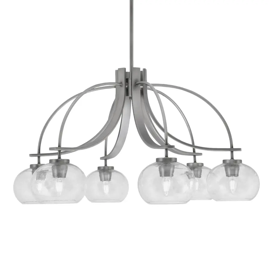 Cavella 6-Light Downlight Chandelier with Clear Bubble Glass - Image 1