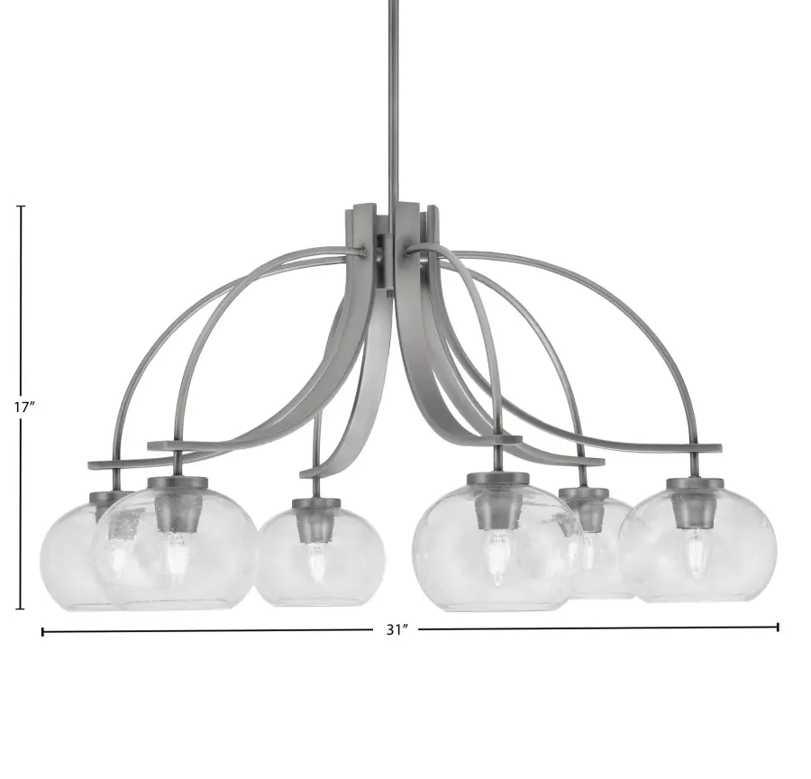Cavella 6-Light Downlight Chandelier with Clear Bubble Glass - Image 2