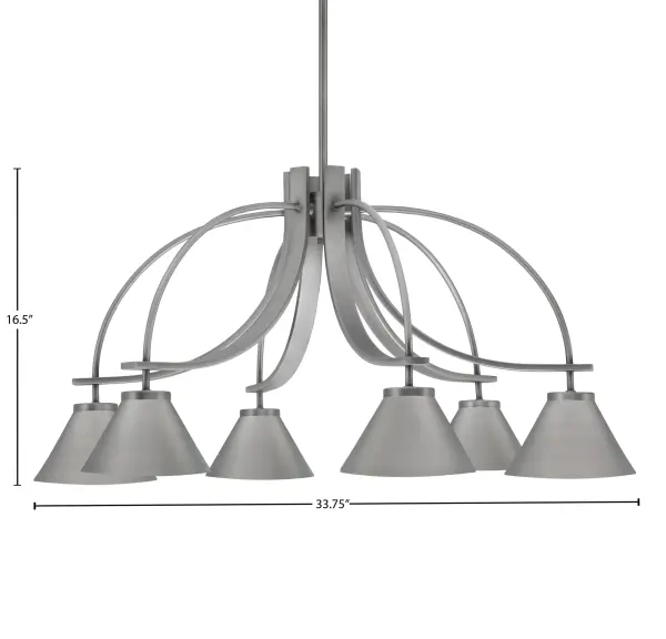 Cavella 6-Light Downlight Chandelier in Graphite - Image 2