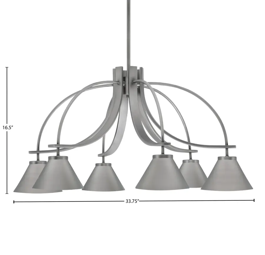 Cavella 6-Light Downlight Chandelier in Graphite - Image 2