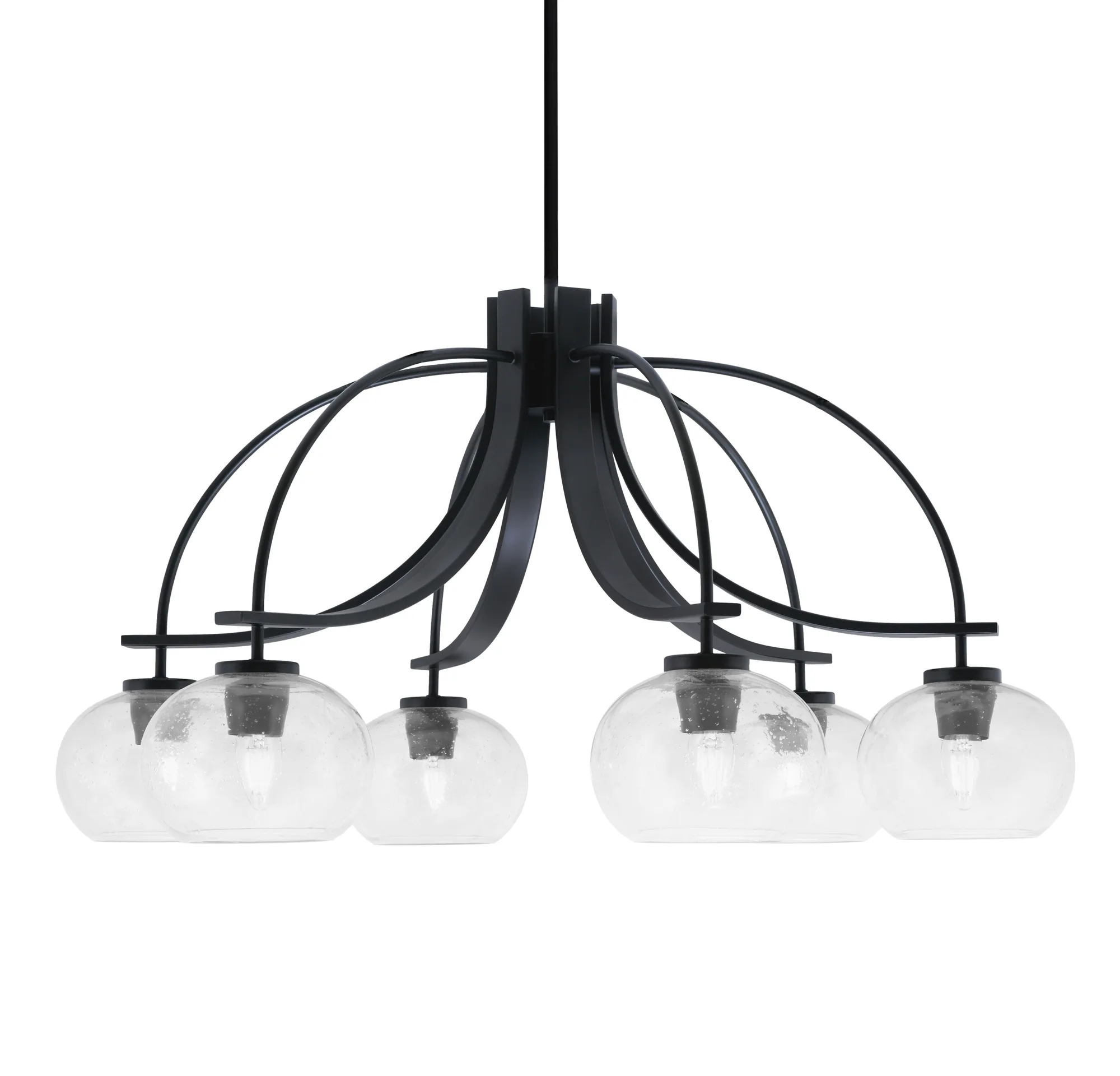 Cavella 6-Light Downlight Chandelier with Clear Bubble Glass