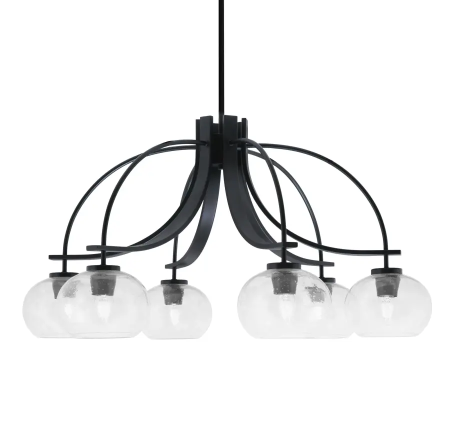 Cavella 6-Light Downlight Chandelier with Clear Bubble Glass - Image 1