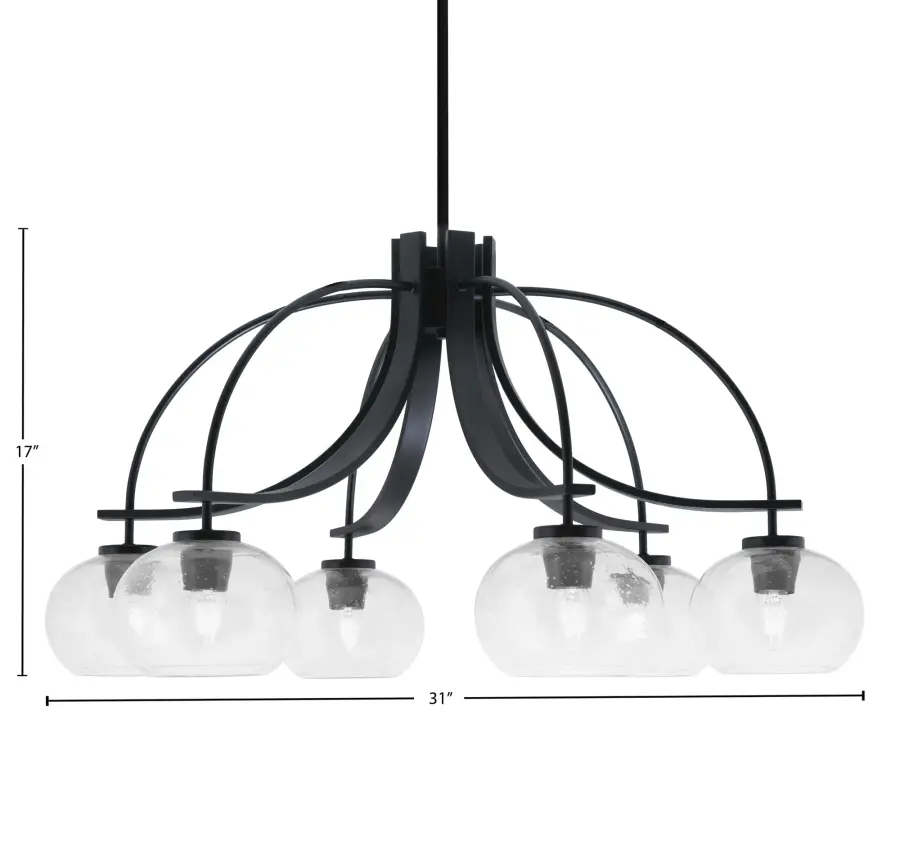 Cavella 6-Light Downlight Chandelier with Clear Bubble Glass - Image 2