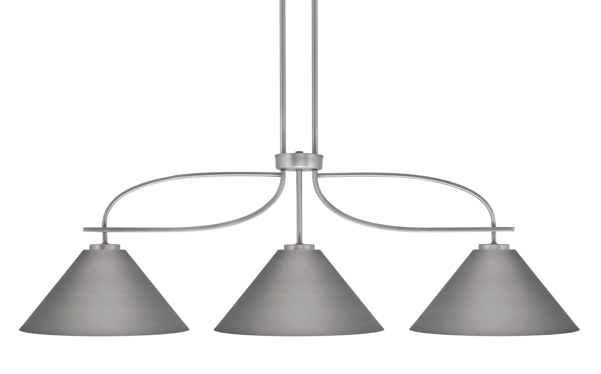 Cavella 3-Light Island Pendant in Graphite with Cone Shades
