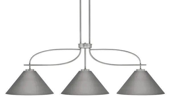 The Cavella brings industrial charm to modern spaces with its graphite finish and cone metal shades. Perfect for kitchen islands and dining areas, this 3-light fixture offers adjustable hanging height and warm illumination.