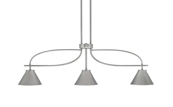 The Cavella 3-Light Island Pendant delivers bold industrial style with its graphite finish and cone metal shades. Perfect for kitchen islands and dining areas, this fixture offers excellent adjustability and ample illumination.