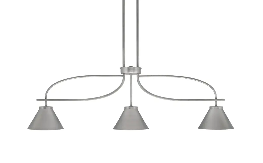 Cavella 3-Light Island Pendant in Graphite with Cone Shades - Image 1