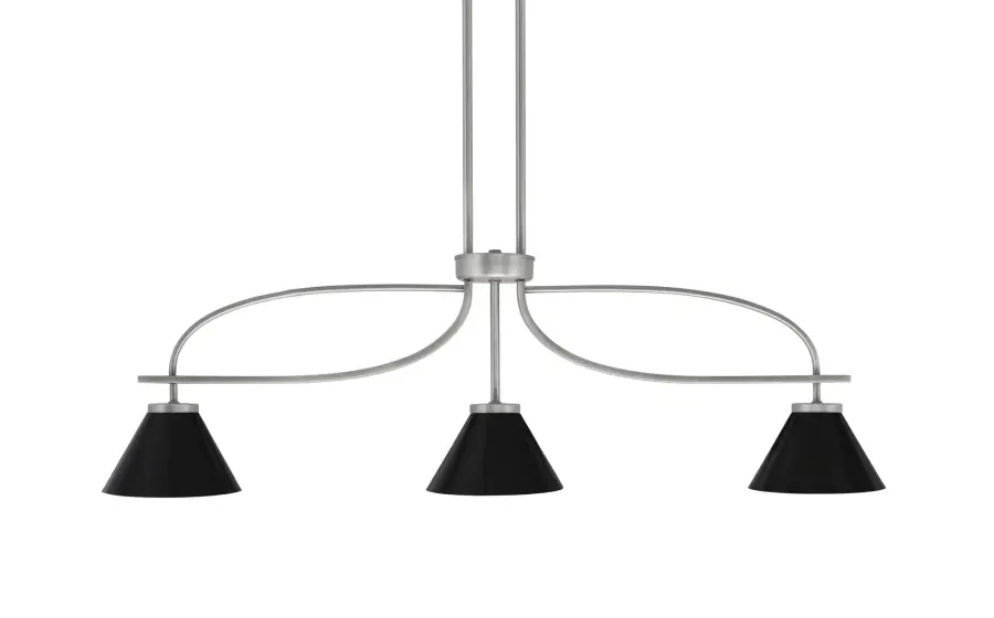 Cavella 3-Light Island Pendant in Graphite with Matte Black Shades - Image 1