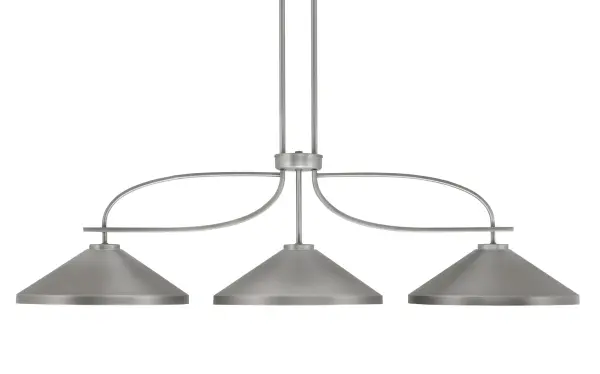 The Cavella 3-Light Bar delivers sharp industrial style with its all-graphite finish and cone-shaped metal shades. Perfect for kitchen islands, vanities, or workspaces, this fixture combines functional focused lighting with clean geometric design.