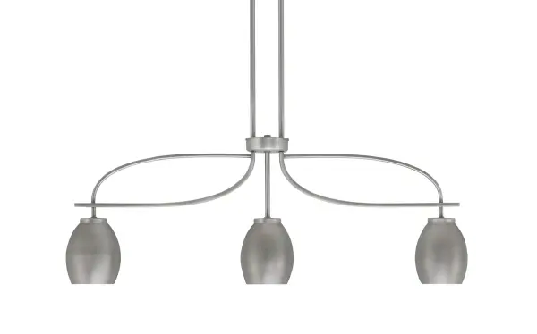 The Cavella 3-Light Island Light combines industrial aesthetics with practical illumination. Its graphite finish and oval metal shades create a sophisticated focal point perfect for contemporary kitchens and dining spaces.