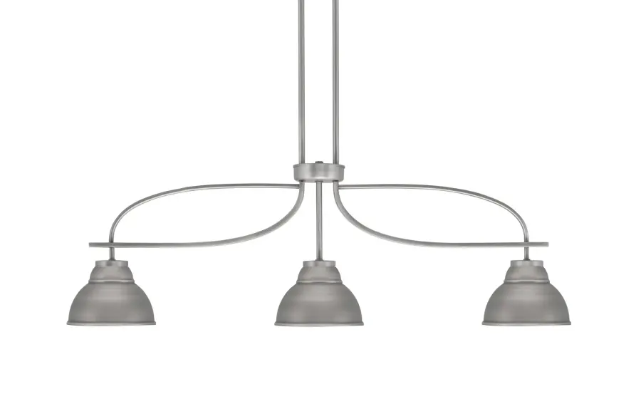 Cavella 3 Light Island Light in Graphite with Double Bubble Shades - Image 1