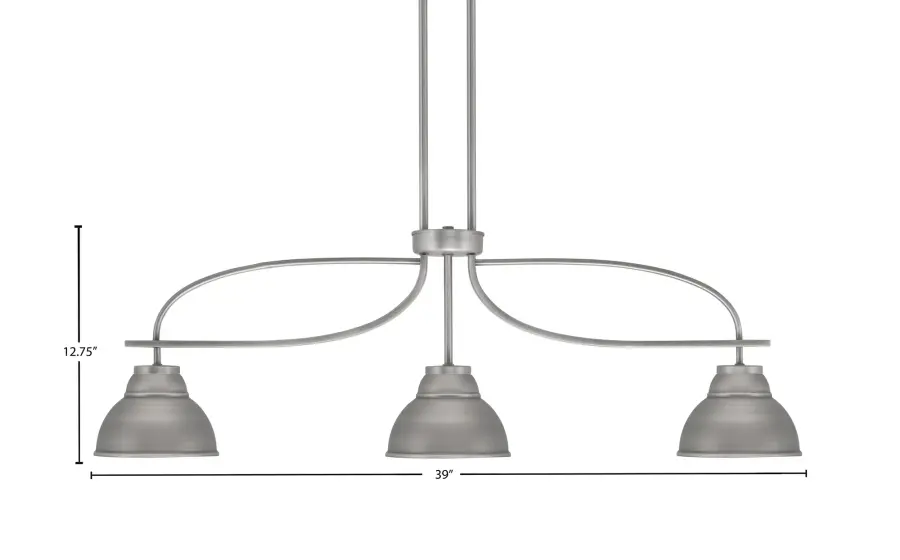 Cavella 3 Light Island Light in Graphite with Double Bubble Shades - Image 2