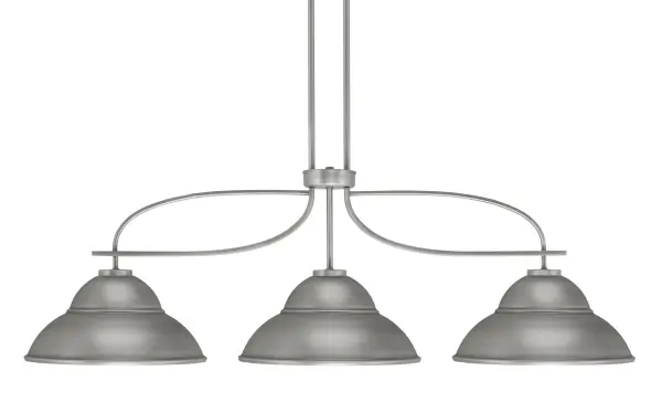 Cavella 3-Light Island Pendant in Graphite with Double Bubble Metal Shades - Image 1