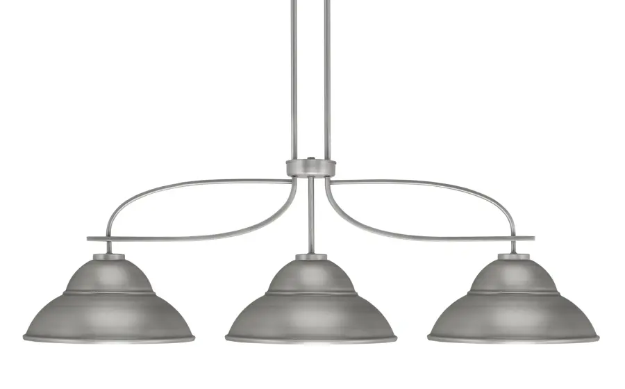 Cavella 3-Light Island Pendant in Graphite with Double Bubble Metal Shades - Image 1
