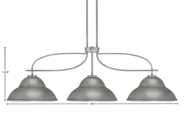 Cavella 3-Light Island Pendant in Graphite with Double Bubble Metal Shades - Image 2