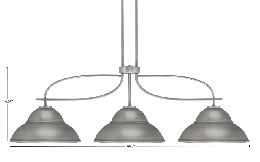 Cavella 3-Light Island Pendant in Graphite with Double Bubble Metal Shades - Image 2