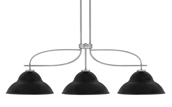Cavella 3-Light Island Pendant in Graphite with Matte Black Shades - Image 1