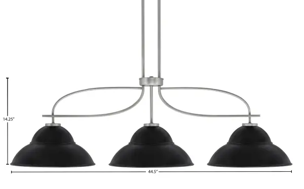 Cavella 3-Light Island Pendant in Graphite with Matte Black Shades - Image 2