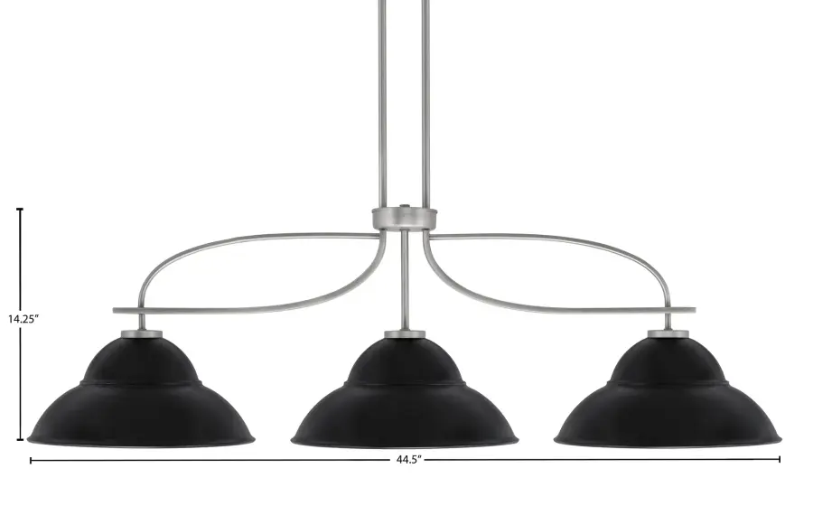 Cavella 3-Light Island Pendant in Graphite with Matte Black Shades - Image 2